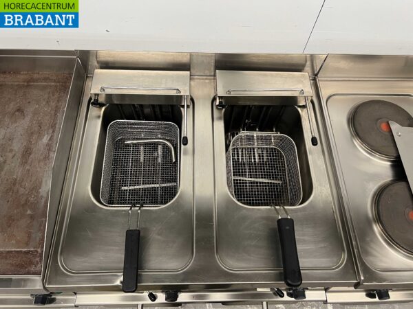 RVS Electrolux Baklijn 4 pits fornuis, dubbele friteuse en bakplaat 245 cm 400V Horeca - Afbeelding 9