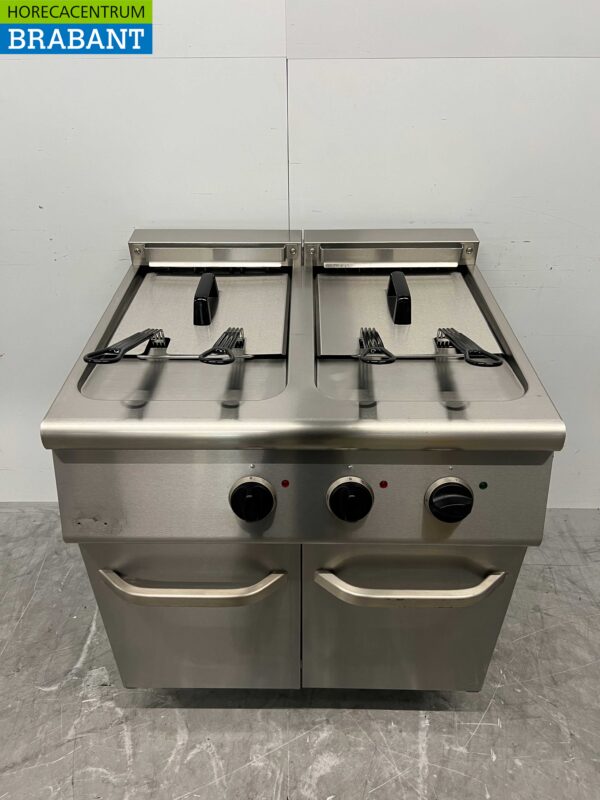 RVS Combisteel Dubbele Friteuse Frituur 2 x 18 Liter 400V Horeca