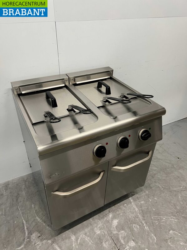 RVS Combisteel Dubbele Friteuse Frituur 2 x 18 Liter 400V Horeca - Afbeelding 3