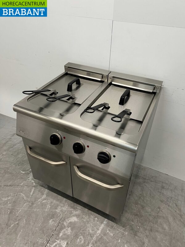 RVS Combisteel Dubbele Friteuse Frituur 2 x 18 Liter 400V Horeca - Afbeelding 2