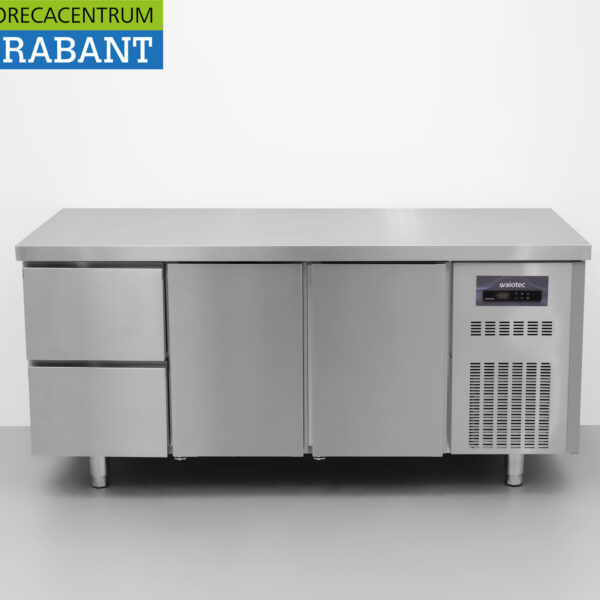 RVS Coreco Premium koelwerkbank 2 laden en 2 deuren 1/1 gastronorm 179,5 cm Horeca