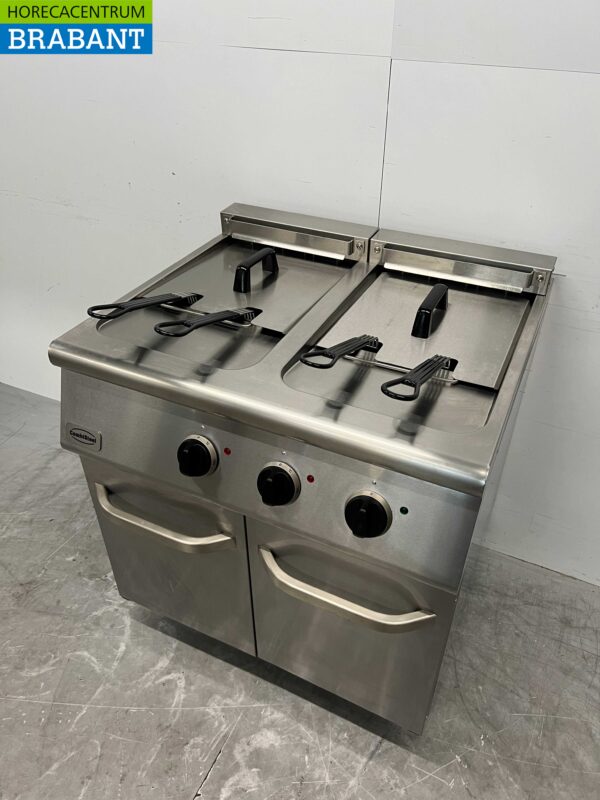 RVS Combisteel Dubbele Friteuse Frituur 2 x 18 Liter 400V Horeca - Afbeelding 3
