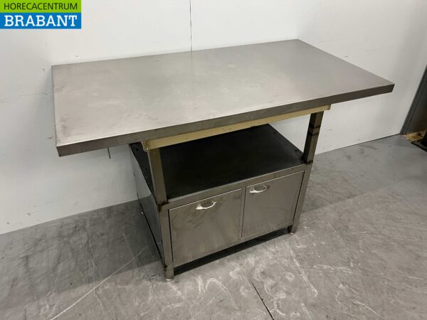 RVS Werktafel Werkkast 2 deuren 140 x 74,5 x 96 cm Horeca - Afbeelding 2