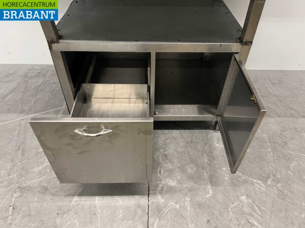RVS Werktafel Werkkast 2 deuren 140 x 74,5 x 96 cm Horeca - Afbeelding 4