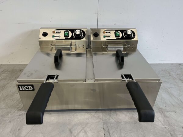 RVS Dubbele Friteuse Frituur 2 x 10 liter 2 x 230V Horeca