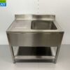 RVS Spoeltafel Spoelbak Gelast model Premium-line 100 cm Horeca