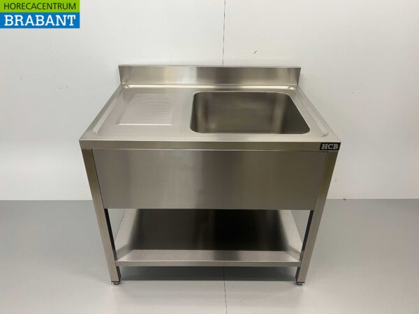 RVS Spoeltafel Spoelbak Gelast model Premium-line 100 cm Horeca