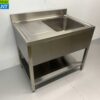 RVS Spoeltafel Spoelbak Gelast model Premium-line 100 cm Horeca - Afbeelding 3