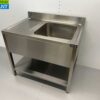 RVS Spoeltafel Spoelbak Gelast model Premium-line 100 cm Horeca - Afbeelding 2