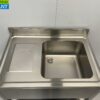 RVS Spoeltafel Spoelbak Gelast model Premium-line 100 cm Horeca - Afbeelding 4