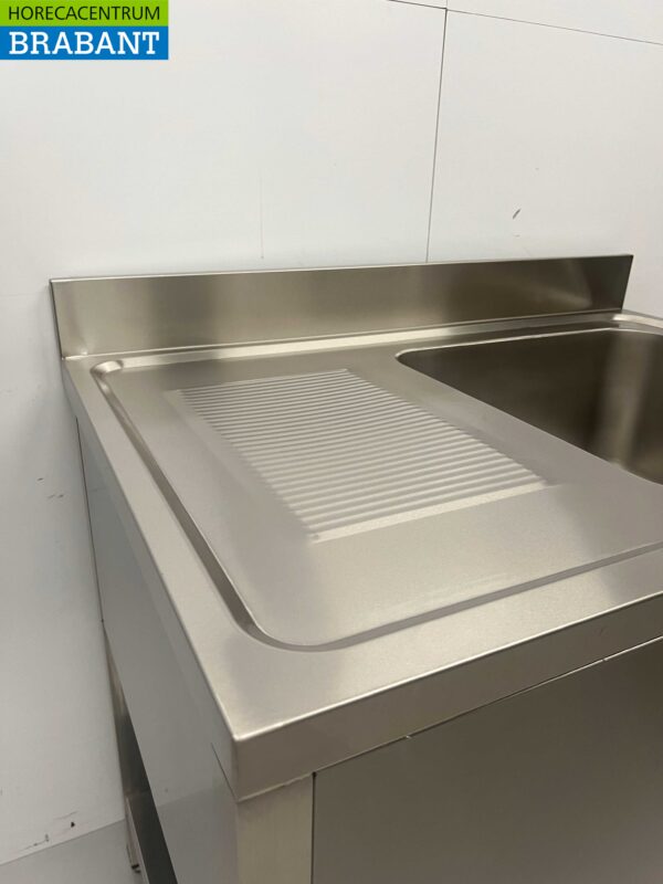 RVS Spoeltafel Spoelbak Gelast model Premium-line 100 cm Horeca - Afbeelding 6