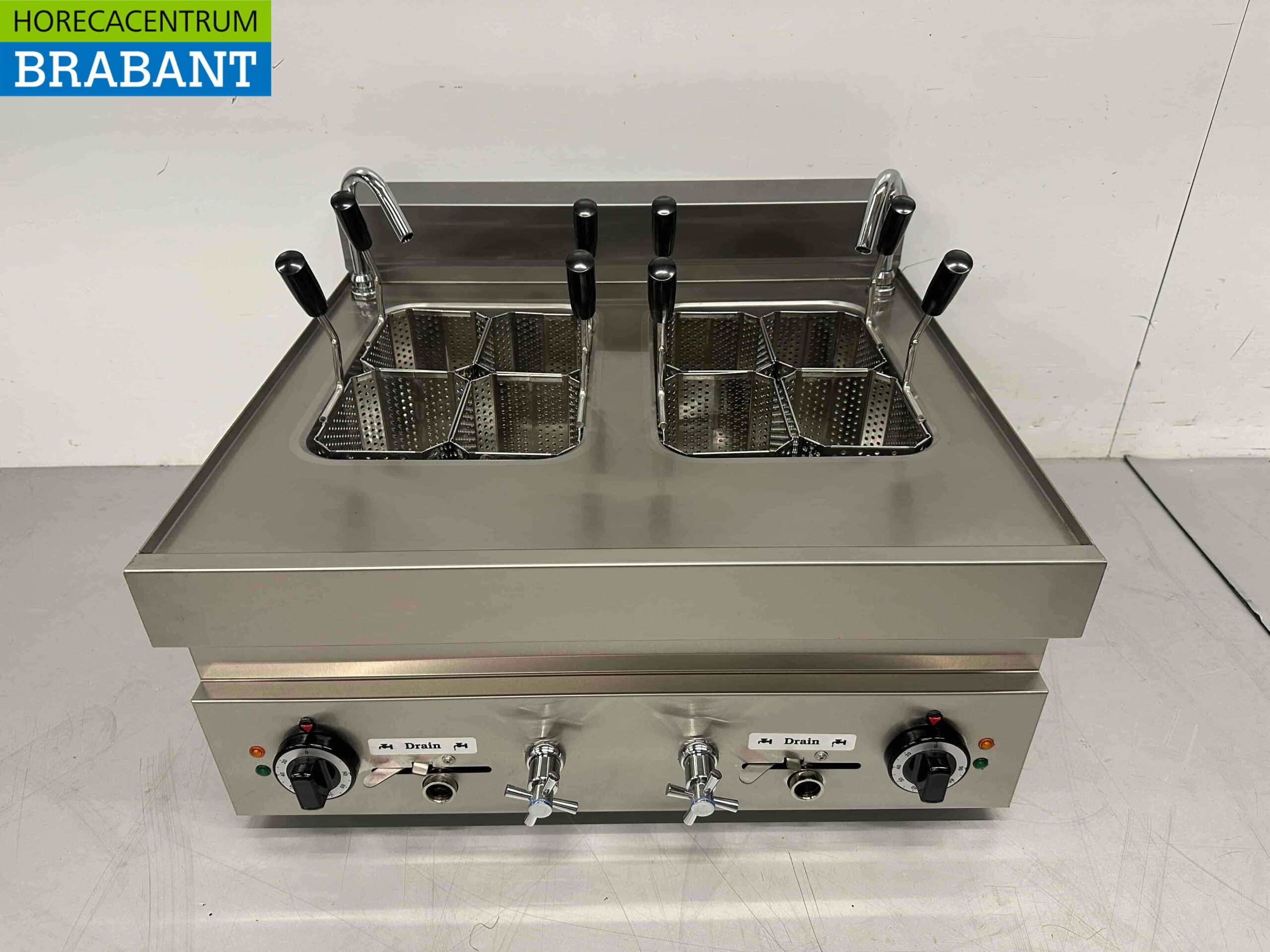 RVS Pastakoker 8 mandjes 2 x 12 liter 650 Serie 400V Horeca