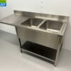RVS Spoeltafel dubbele spoelbakken Premium-line 160 cm Horeca - Afbeelding 2
