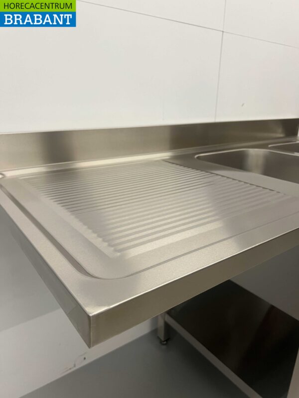 RVS Spoeltafel dubbele spoelbakken Premium-line 160 cm Horeca - Afbeelding 6