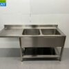 RVS Spoeltafel dubbele spoelbakken Premium-line 180 cm Horeca