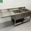 RVS Spoeltafel dubbele spoelbakken Premium-line 180 cm Horeca - Afbeelding 3