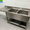 RVS Spoeltafel dubbele spoelbakken Premium-line 180 cm Horeca - Afbeelding 2