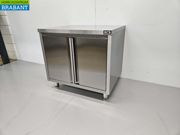 RVS Werkkast Kast 2 deuren Premium-line 90 cm Horeca - Afbeelding 2