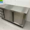 RVS Werkkast Kast Werktafel Premium-line 2 schuifdeuren en 3 laden 160 cm Horeca - Afbeelding 3
