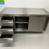 RVS Werkkast Kast Werktafel Premium-line 2 schuifdeuren en 3 laden 160 cm Horeca - Afbeelding 4