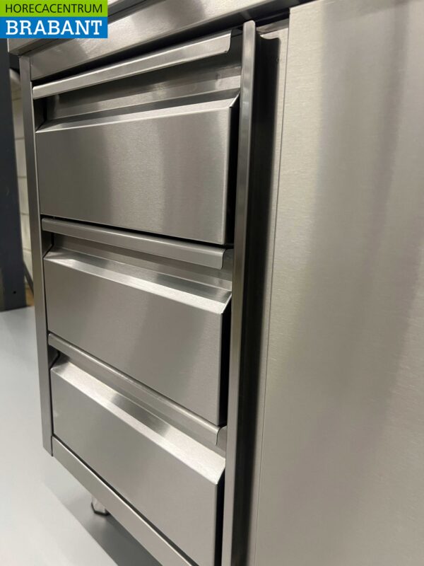 RVS Werkkast Kast Werktafel Premium-line 2 schuifdeuren en 3 laden 160 cm Horeca - Afbeelding 6