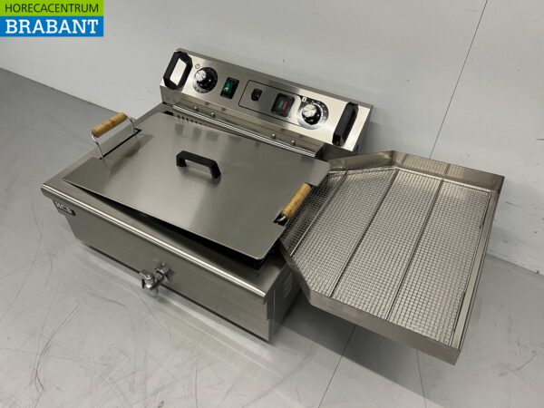 RVS Visfriteuse Oliebolfriteuse Friteuse Frituur 20 liter 400V Horeca - Afbeelding 3