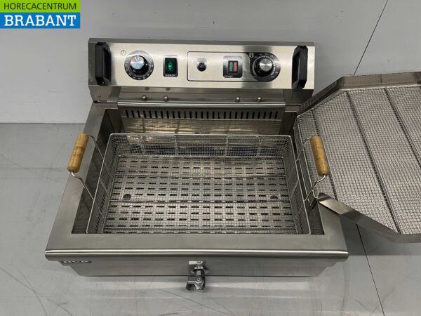 RVS Visfriteuse Oliebolfriteuse Friteuse Frituur 20 liter 400V Horeca - Afbeelding 4