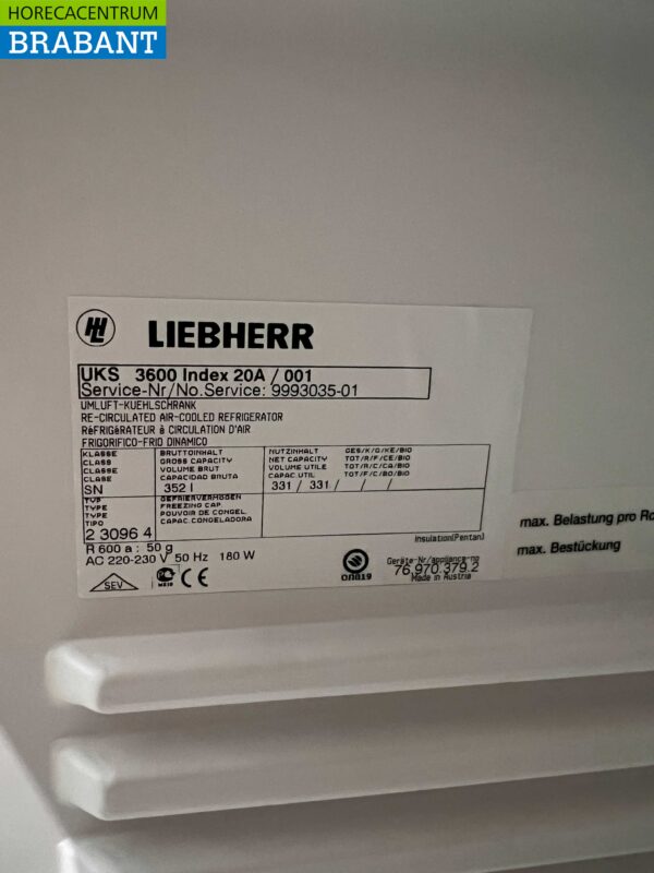 Liebherr Profi Line Koelkast Koeling 352 liter 230V Horeca - Afbeelding 5