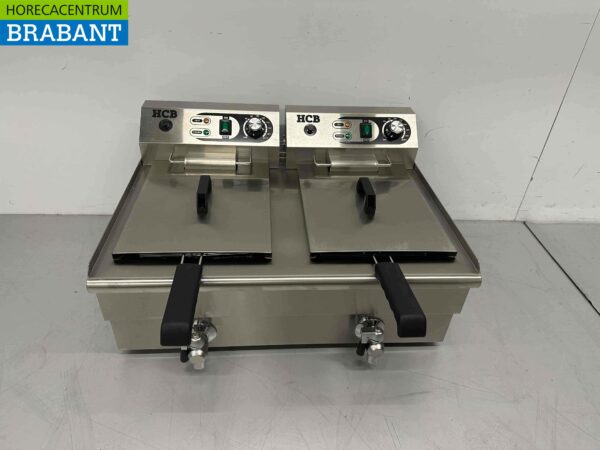 RVS Dubbele Friteuse Frituur 2 x 16 liter 2 x 230V Horeca