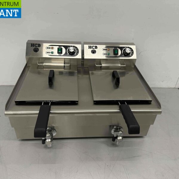 RVS Dubbele Friteuse Frituur 2 x 14 liter 2 x 230V Horeca