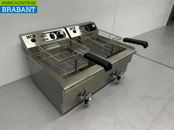 RVS Dubbele Friteuse Frituur 2 x 16 liter 2 x 230V Horeca - Afbeelding 5
