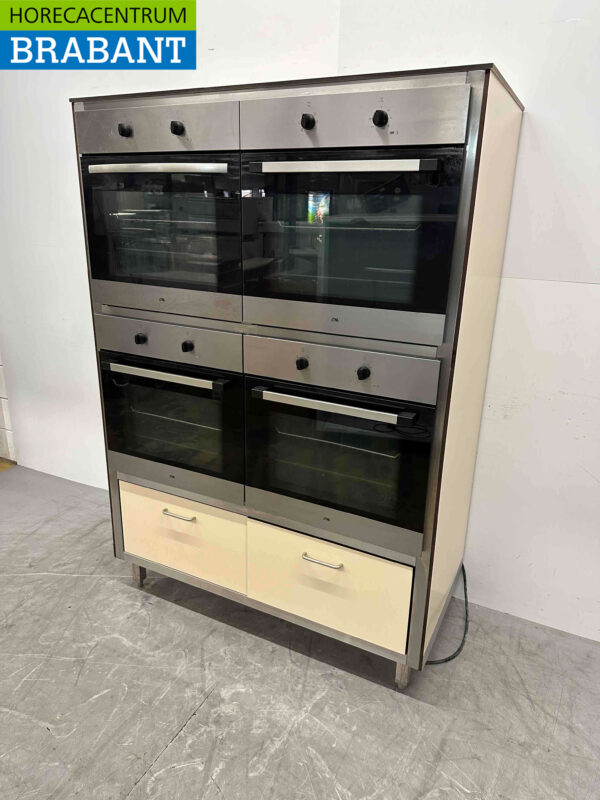 RVS Trespa Wandkast met 4 x Heteluchtoven Convectie Oven Afbakoven 230V Horeca - Afbeelding 3