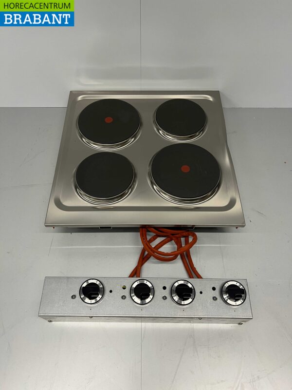 RVS Mareno 4 pits Drop-in elektrisch fornuis kookplaat 60 cm 400V Horeca