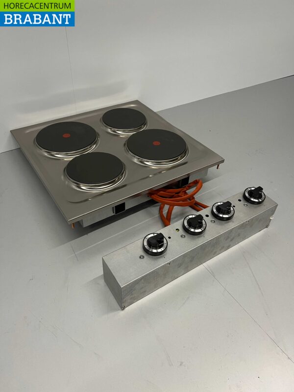 RVS Mareno 4 pits Drop-in elektrisch fornuis kookplaat 60 cm 400V Horeca - Afbeelding 2