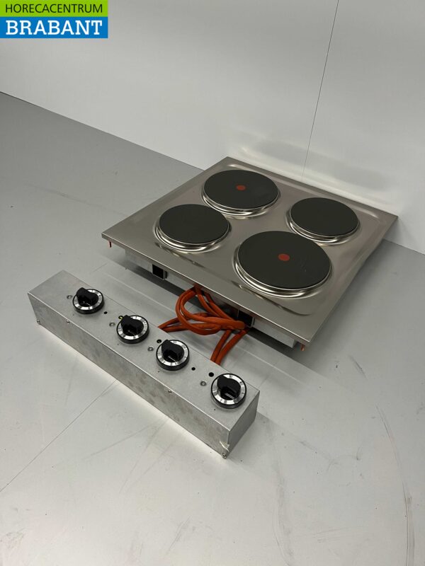 RVS Mareno 4 pits Drop-in elektrisch fornuis kookplaat 60 cm 400V Horeca - Afbeelding 3