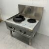 RVS Woktafel wokfornuis 2 branders 100 cm Gas Horeca - Afbeelding 3