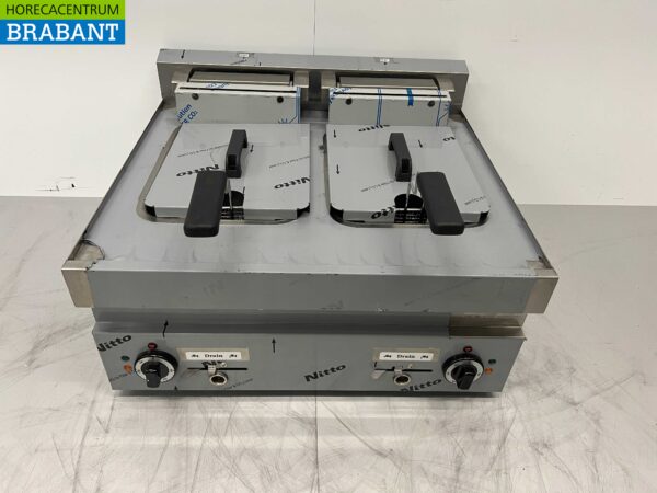 RVS Dubbele Friteuse Frituur 2 x 10 liter 400V Horeca