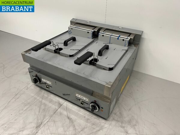 RVS Dubbele Friteuse Frituur 2 x 10 liter 400V Horeca - Afbeelding 3