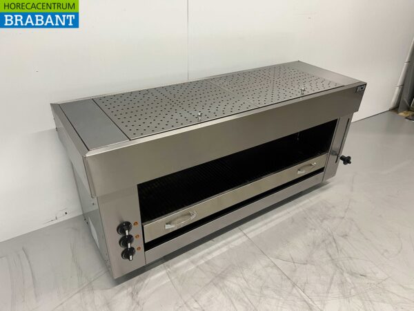 RVS Pitagrill Salamander grill 3 branders 129 cm 400V Horeca - Afbeelding 2