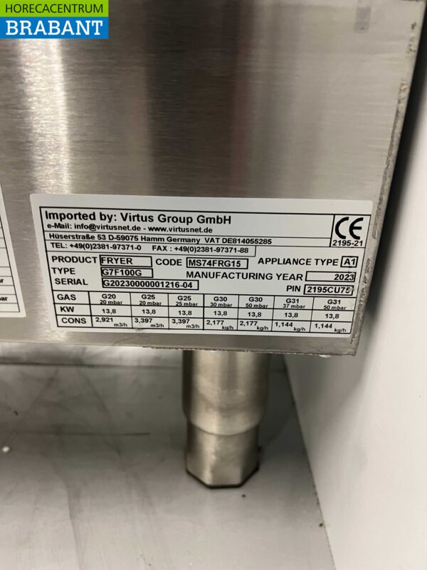 RVS Mastro Friteuse frituur 15 liter 15 kW GAS Horeca - Afbeelding 6