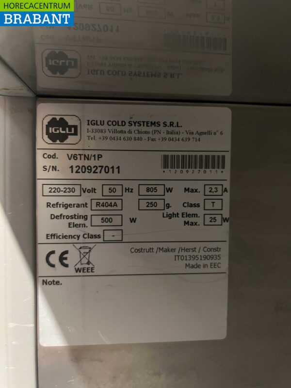 RVS Iglu Koelkast koeling 600 liter 230V Horeca - Afbeelding 5
