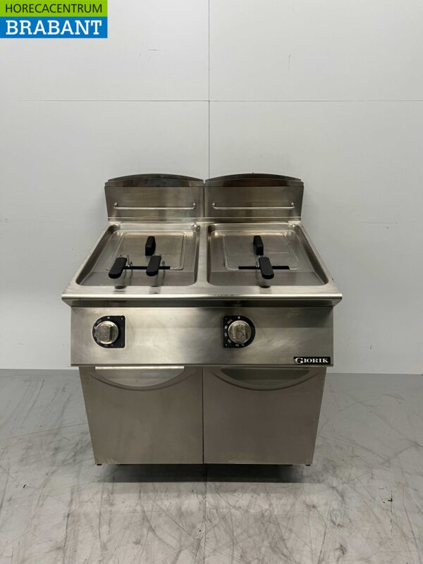 RVS Giorik Dubbele Friteuse frituur 2 x 13 liter 23 kW GAS Horeca