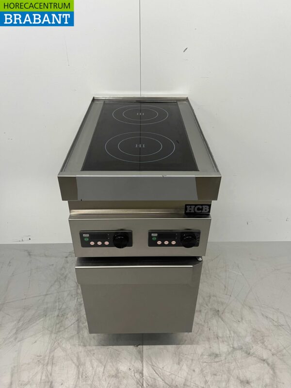RVS Inductie fornuis kookplaat 2 pitten 7 kW 400V 40 cm