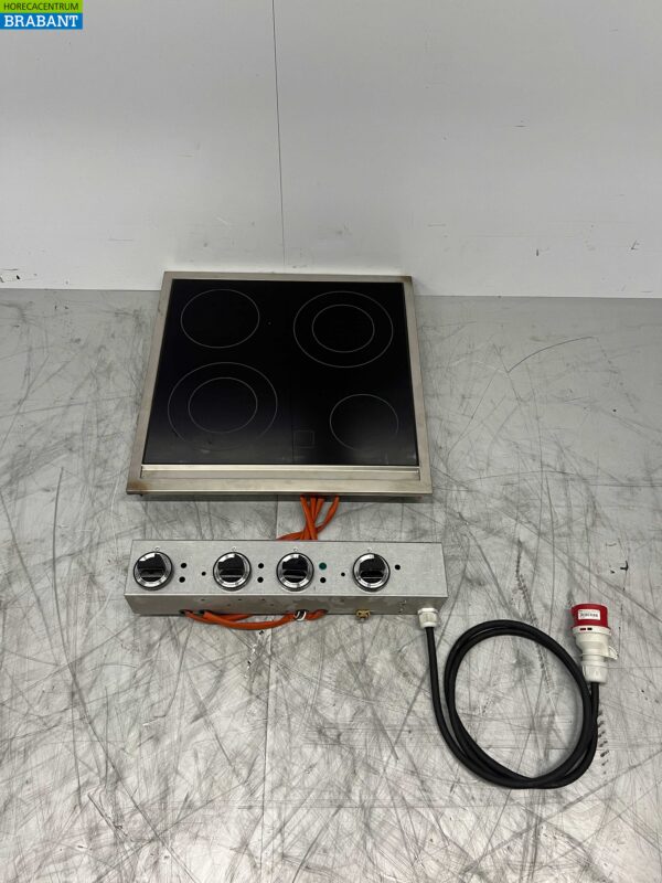 RVS Mareno 4 pits Drop-in Keramisch fornuis kookplaat 60 cm 400V Horeca