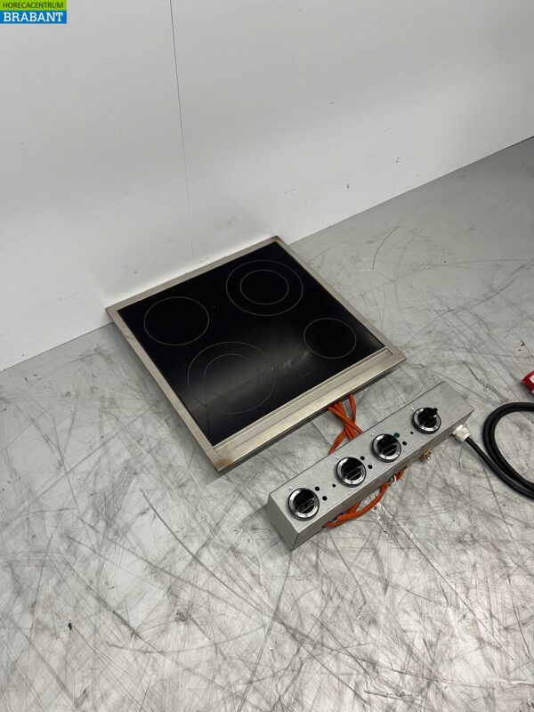 RVS Mareno 4 pits Drop-in Keramisch fornuis kookplaat 60 cm 400V Horeca - Afbeelding 2