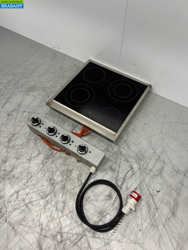 RVS Mareno 4 pits Drop-in Keramisch fornuis kookplaat 60 cm 400V Horeca - Afbeelding 3