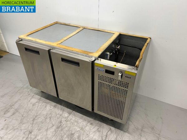 RVS Afinox Koelwerkbank 2 deuren 125,5 cm Bj. 2021 230V Horeca - Afbeelding 3
