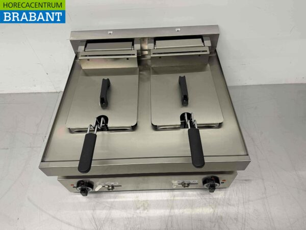 RVS Dubbele Friteuse Frituur 2 x 10 liter Premium-line 400V Horeca - Afbeelding 2