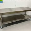 RVS Verrijdbare Werktafel Tafel Op Wielen 200 x 70 x 85 cm Horeca - Afbeelding 2