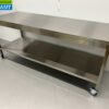 RVS Verrijdbare Werktafel Tafel Op Wielen 200 x 70 x 85 cm Horeca - Afbeelding 3